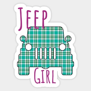 Jeep Girl Plaid Sticker